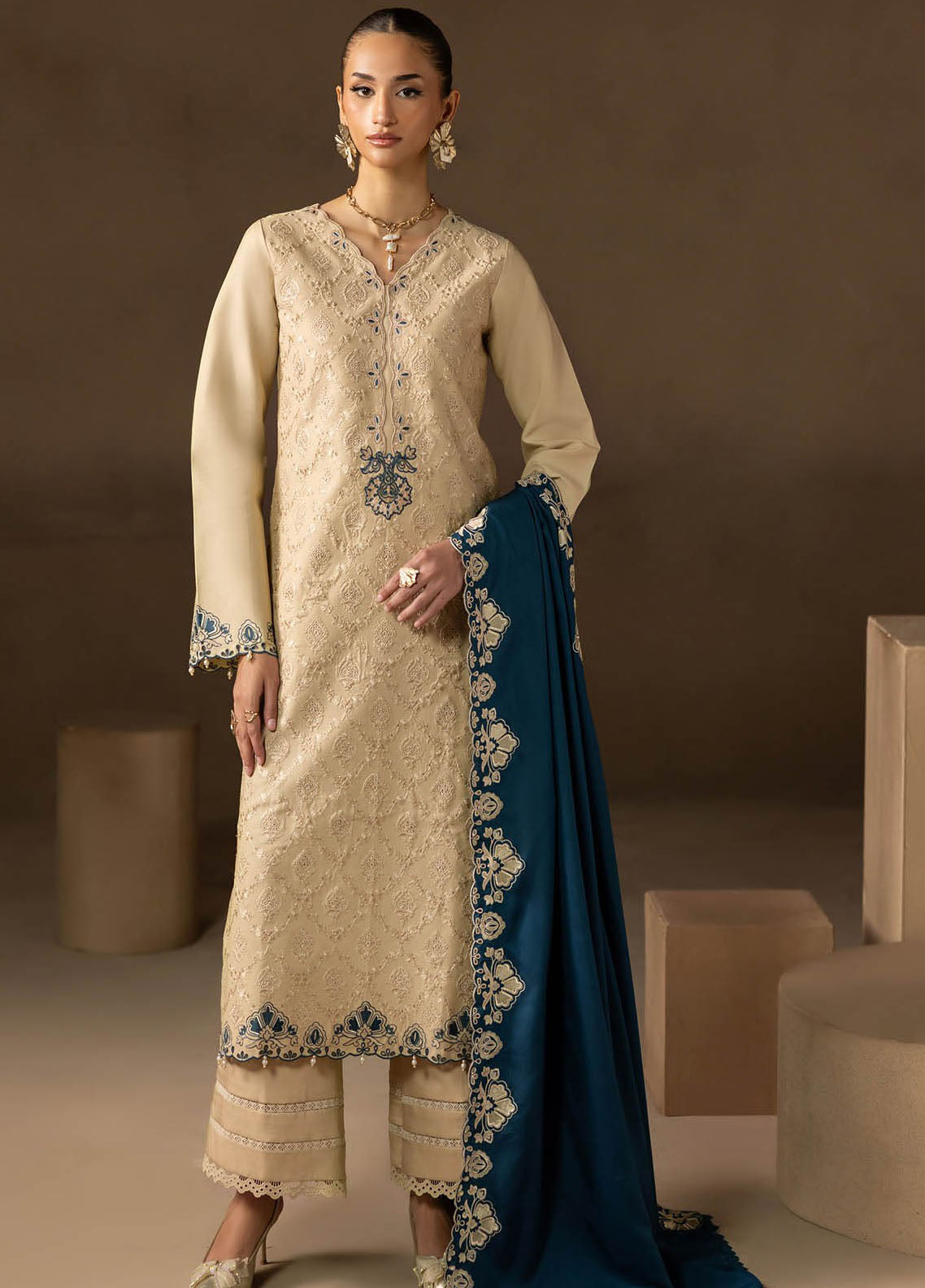 Sareen By Rajbari Premium Chikankari Viscose 3 Piece Unstitched Suit RB25S D-PVC-06 Sareen By Rajbari Premium Chikankari Viscose 3 Piece Unstitched Suit RB25S D-PVC-06