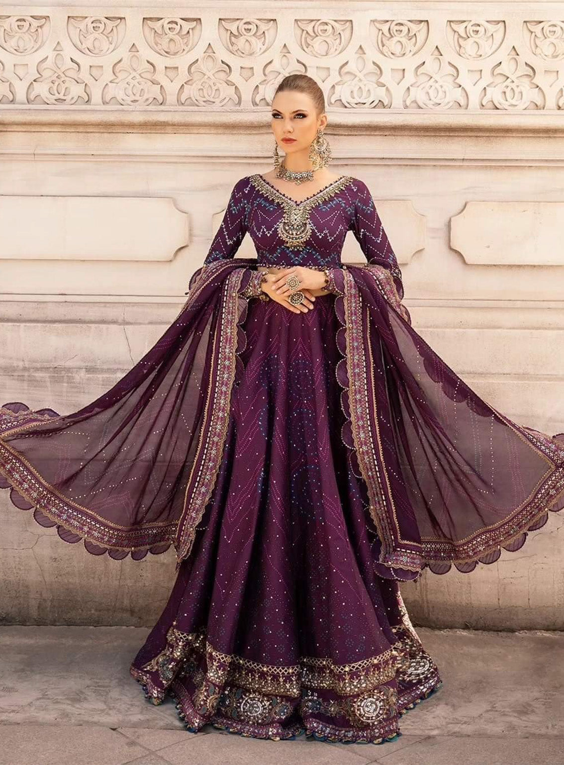 Sateen By Maria B Embroidered Cotton Satin 3 Piece Unstitched Suit MB24S CST-802 Sateen By Maria B Embroidered Cotton Satin 3 Piece Unstitched Suit MB24S CST-802