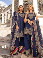 Sateen By Maria B Embroidered Cotton Satin 3 Piece Unstitched Suit MB24S CST-804