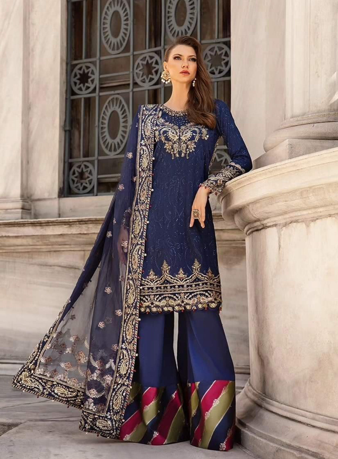 Sateen By Maria B Embroidered Cotton Satin 3 Piece Unstitched Suit MB24S CST-804 Sateen By Maria B Embroidered Cotton Satin 3 Piece Unstitched Suit MB24S CST-804