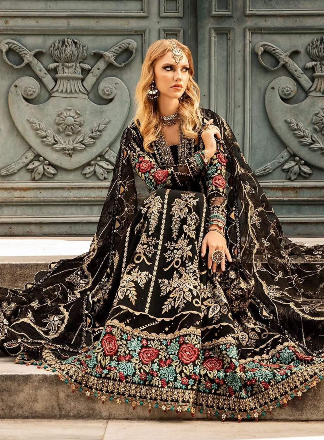 Sateen By Maria B Embroidered Cotton Satin 3 Piece Unstitched Suit MB24S CST-806 Sateen By Maria B Embroidered Cotton Satin 3 Piece Unstitched Suit MB24S CST-806