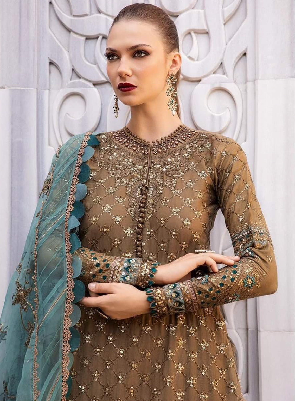 Sateen By Maria B Embroidered Cotton Satin 3 Piece Unstitched Suit MB24S CST-808 Sateen By Maria B Embroidered Cotton Satin 3 Piece Unstitched Suit MB24S CST-808