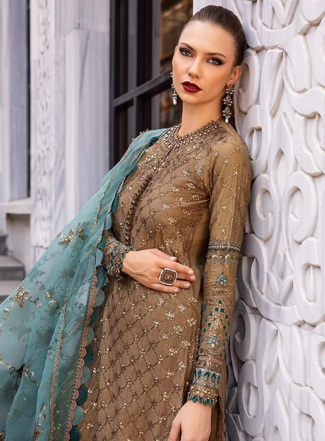 Sateen By Maria B Embroidered Cotton Satin 3 Piece Unstitched Suit MB24S CST-808 Sateen By Maria B Embroidered Cotton Satin 3 Piece Unstitched Suit MB24S CST-808