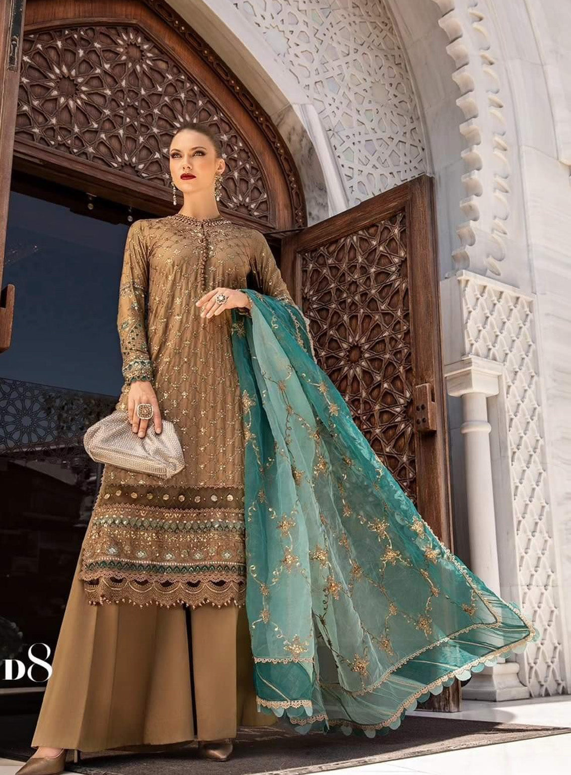 Sateen By Maria B Embroidered Cotton Satin 3 Piece Unstitched Suit MB24S CST-808 Sateen By Maria B Embroidered Cotton Satin 3 Piece Unstitched Suit MB24S CST-808