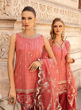 Sateen By Maria B Embroidered Cotton Satin 3 Piece Unstitched Suit MB24S CST-809