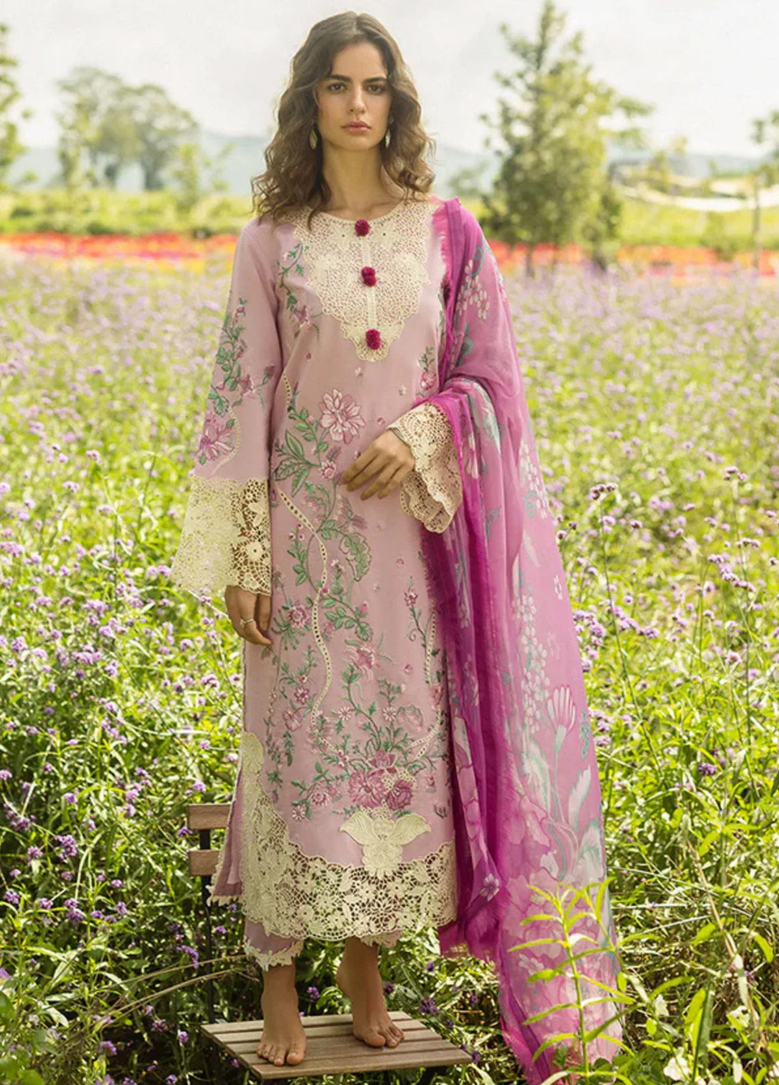 Secret Garden By Mushq Embroidered Lawn 3 Piece Unstitched Suit MQ25SG D-01A LAVENDAR WHISPERS Secret Garden By Mushq Embroidered Lawn 3 Piece Unstitched Suit MQ25SG D-01A LAVENDAR WHISPERS