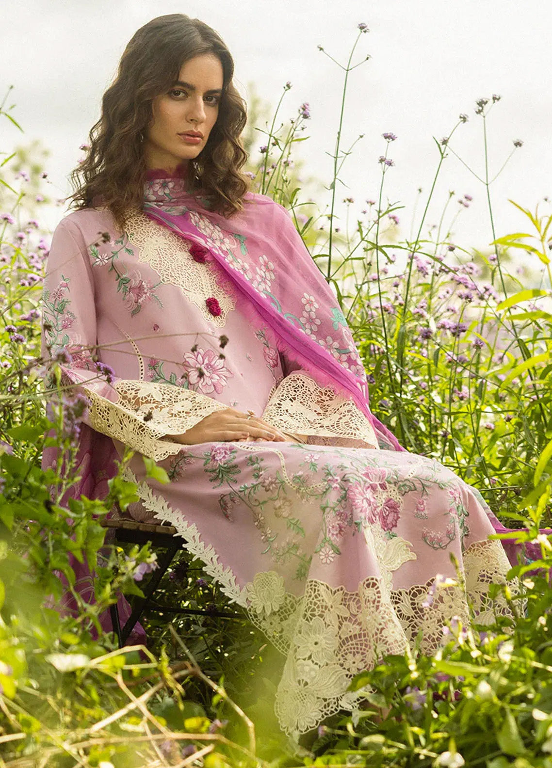 Secret Garden By Mushq Embroidered Lawn 3 Piece Unstitched Suit MQ25SG D-01A LAVENDAR WHISPERS Secret Garden By Mushq Embroidered Lawn 3 Piece Unstitched Suit MQ25SG D-01A LAVENDAR WHISPERS