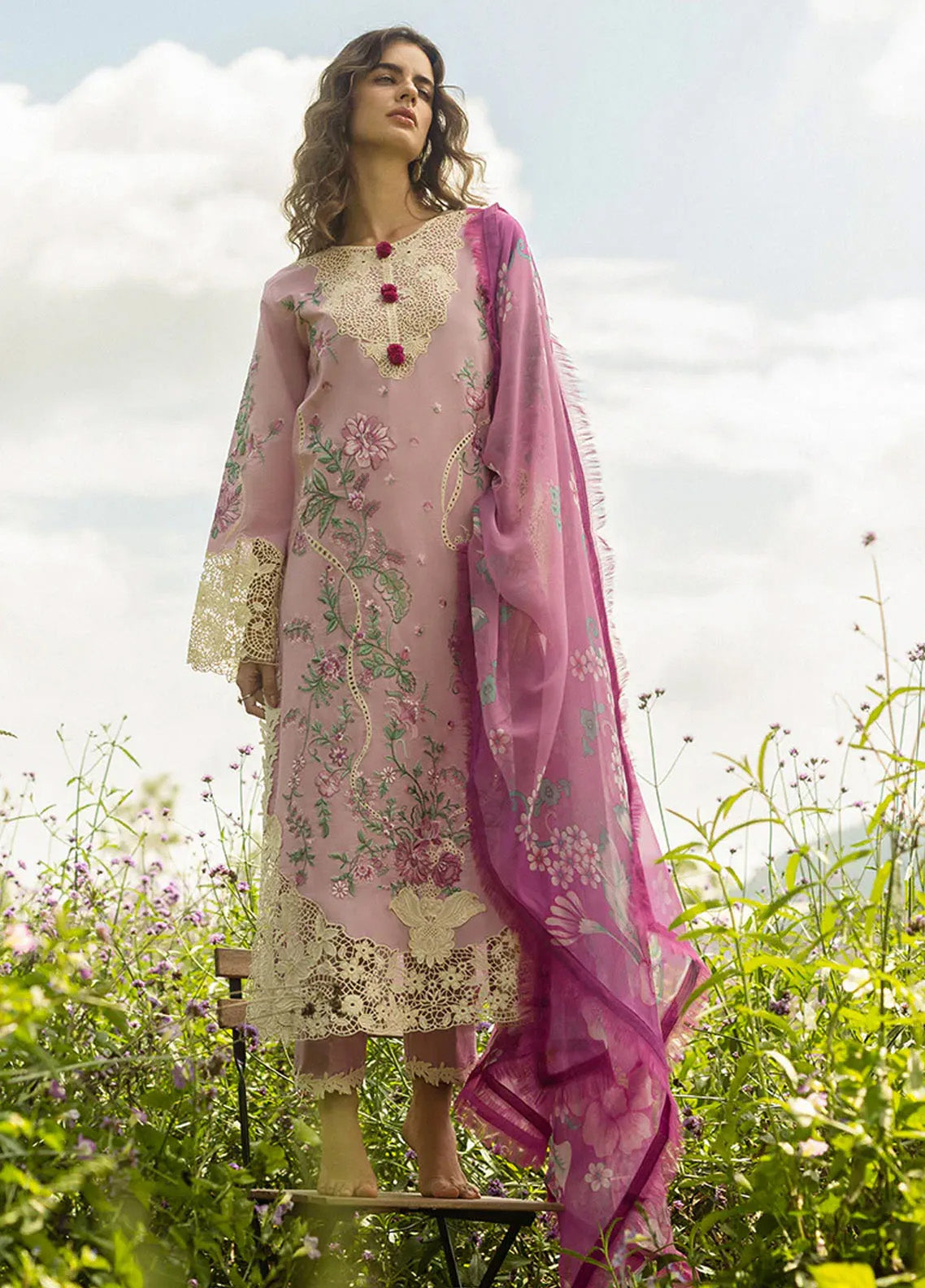 Secret Garden By Mushq Embroidered Lawn 3 Piece Unstitched Suit MQ25SG D-01A LAVENDAR WHISPERS Secret Garden By Mushq Embroidered Lawn 3 Piece Unstitched Suit MQ25SG D-01A LAVENDAR WHISPERS
