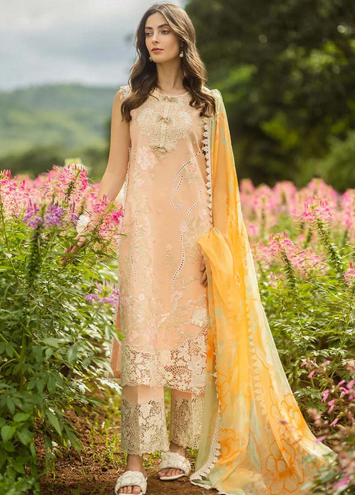 Secret Garden By Mushq Embroidered Lawn 3 Piece Unstitched Suit MQ25SG D-01B MOONLIT PETALS Secret Garden By Mushq Embroidered Lawn 3 Piece Unstitched Suit MQ25SG D-01B MOONLIT PETALS
