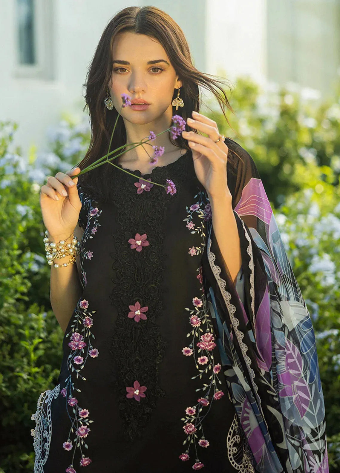 Secret Garden By Mushq Embroidered Lawn 3 Piece Unstitched Suit MQ25SG D-02B THORNED GRACE Secret Garden By Mushq Embroidered Lawn 3 Piece Unstitched Suit MQ25SG D-02B THORNED GRACE