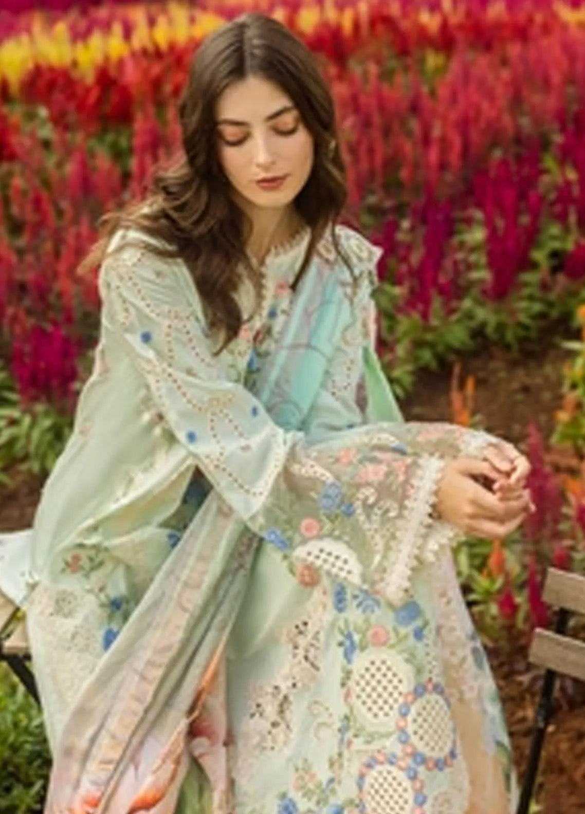 Secret Garden By Mushq Embroidered Lawn 3 Piece Unstitched Suit MQ25SG D-04A STARLIT LILIES Secret Garden By Mushq Embroidered Lawn 3 Piece Unstitched Suit MQ25SG D-04A STARLIT LILIES
