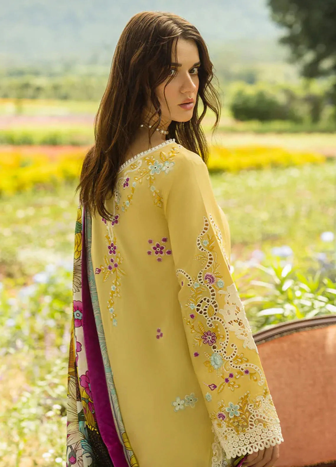 Secret Garden By Mushq Embroidered Lawn 3 Piece Unstitched Suit MQ25SG D-05B FADED SUNFLOWER Secret Garden By Mushq Embroidered Lawn 3 Piece Unstitched Suit MQ25SG D-05B FADED SUNFLOWER