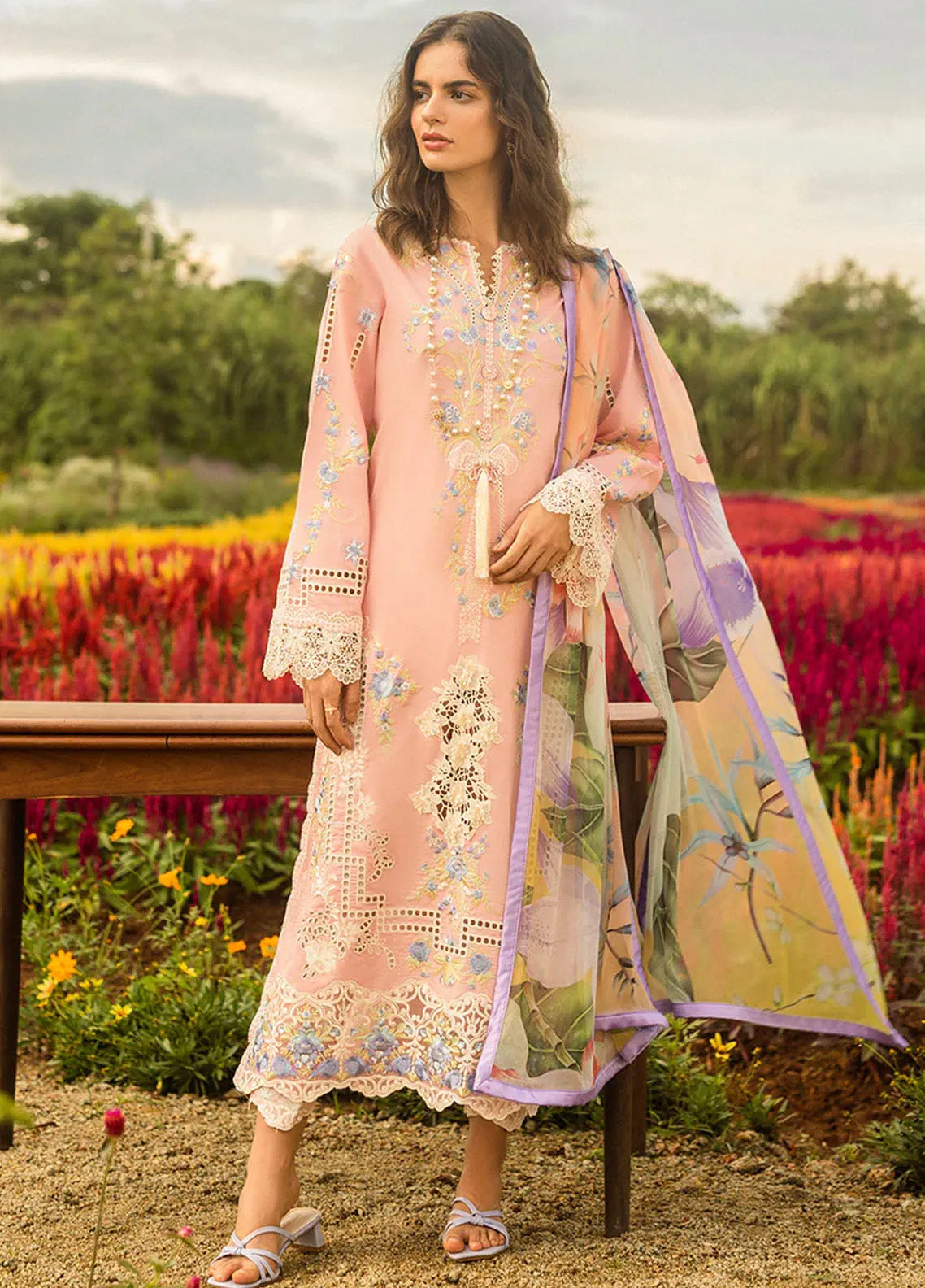 Secret Garden By Mushq Embroidered Lawn 3 Piece Unstitched Suit MQ25SG D-06A BUTTERFLY KISSES Secret Garden By Mushq Embroidered Lawn 3 Piece Unstitched Suit MQ25SG D-06A BUTTERFLY KISSES