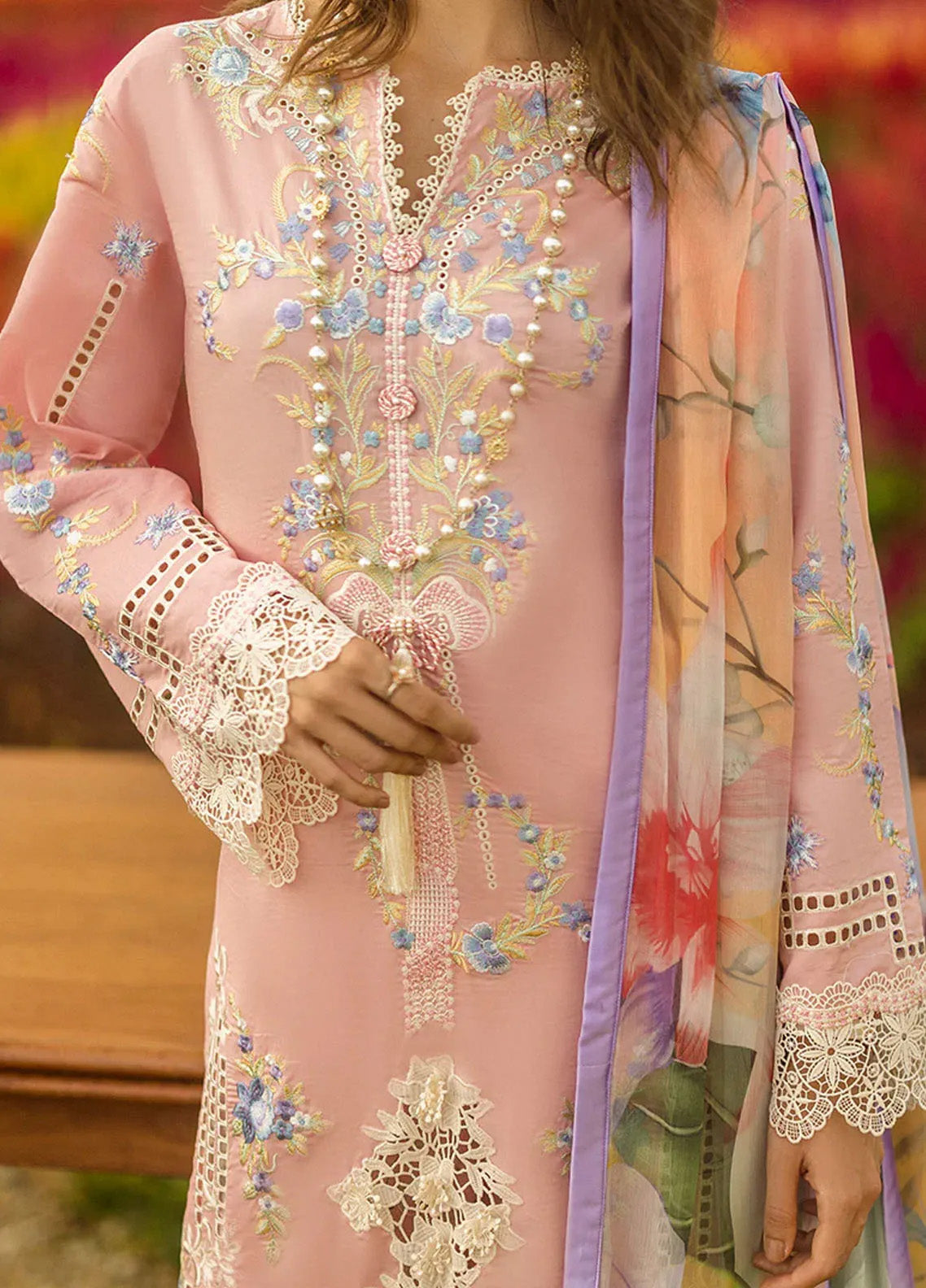 Secret Garden By Mushq Embroidered Lawn 3 Piece Unstitched Suit MQ25SG D-06A BUTTERFLY KISSES Secret Garden By Mushq Embroidered Lawn 3 Piece Unstitched Suit MQ25SG D-06A BUTTERFLY KISSES