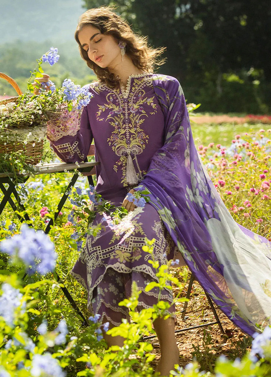 Secret Garden By Mushq Embroidered Lawn 3 Piece Unstitched Suit MQ25SG D-06B CELESTIAL BLOOM Secret Garden By Mushq Embroidered Lawn 3 Piece Unstitched Suit MQ25SG D-06B CELESTIAL BLOOM