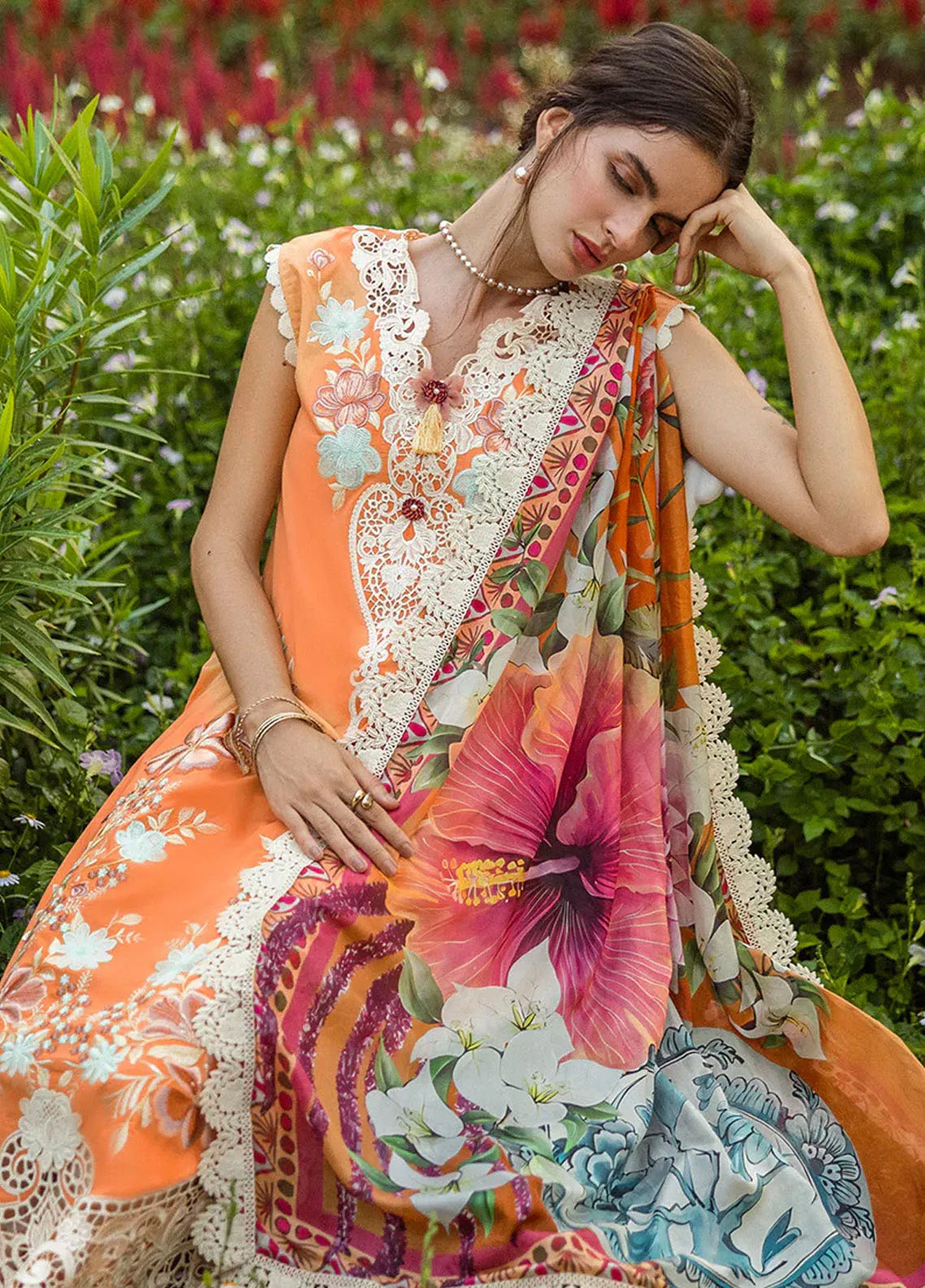 Secret Garden By Mushq Embroidered Lawn 3 Piece Unstitched Suit MQ25SG D-07B SILENT PETALS Secret Garden By Mushq Embroidered Lawn 3 Piece Unstitched Suit MQ25SG D-07B SILENT PETALS