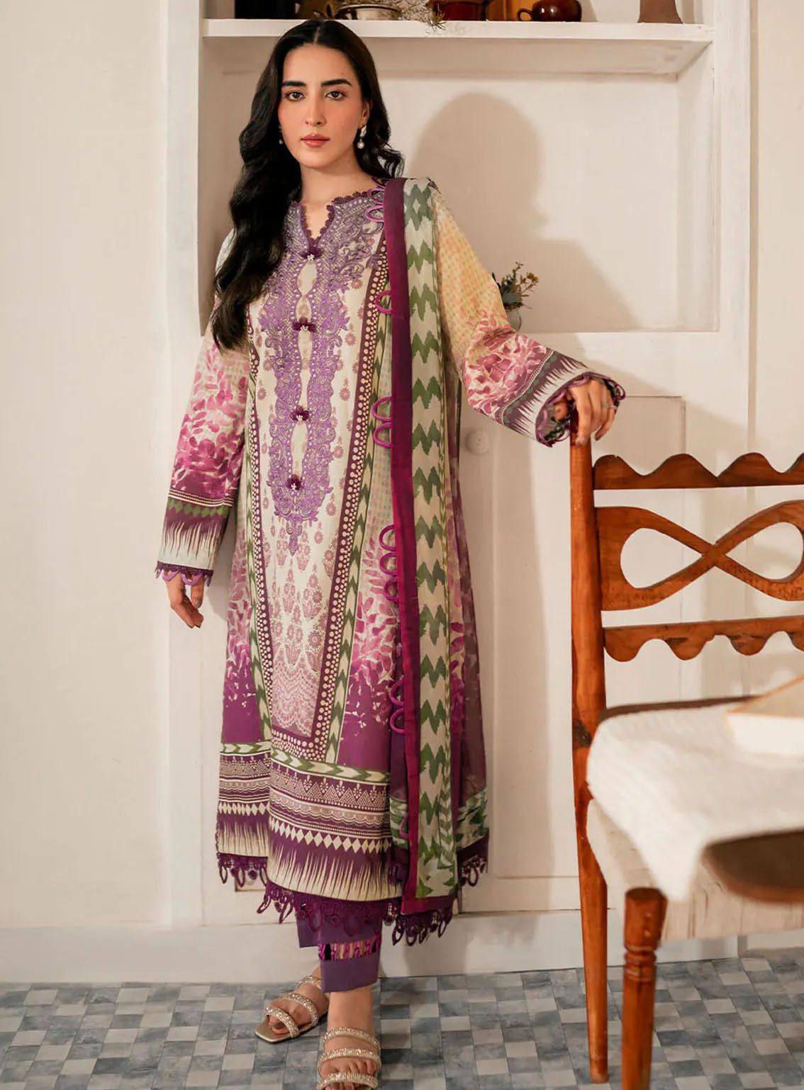 Selene By Roheenaz Embroidered Cambric 3 Piece Unstitched Suit RNZ24S RNP-05A SADIE Selene By Roheenaz Embroidered Cambric 3 Piece Unstitched Suit RNZ24S RNP-05A SADIE