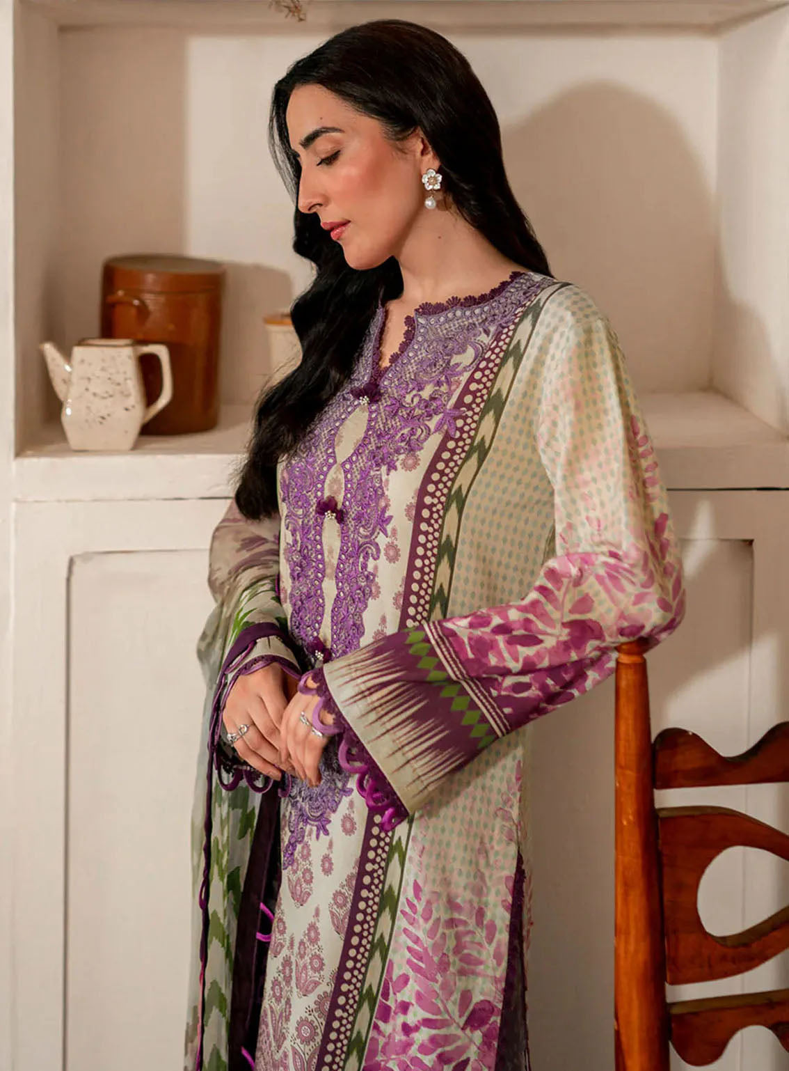 Selene By Roheenaz Embroidered Cambric 3 Piece Unstitched Suit RNZ24S RNP-05A SADIE Selene By Roheenaz Embroidered Cambric 3 Piece Unstitched Suit RNZ24S RNP-05A SADIE