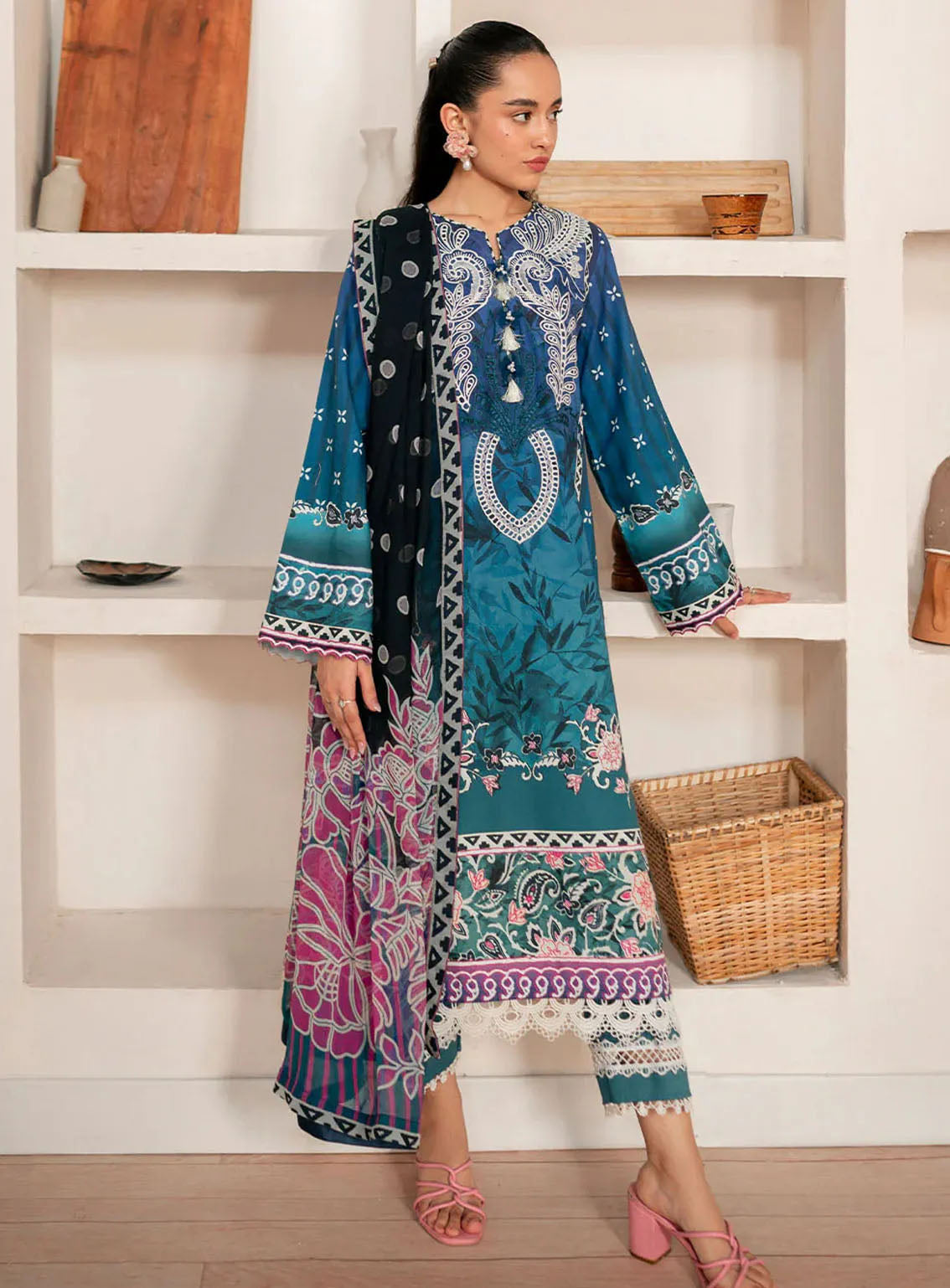 Selene By Roheenaz Embroidered Cambric 3 Piece Unstitched Suit RNZ24S RNP-06A DAHLIA Selene By Roheenaz Embroidered Cambric 3 Piece Unstitched Suit RNZ24S RNP-06A DAHLIA