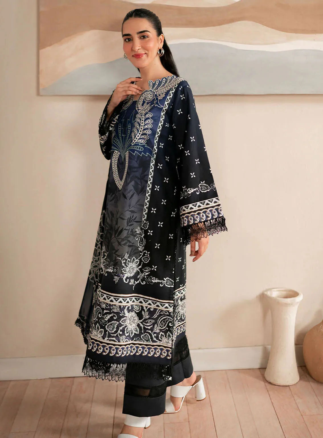 Selene By Roheenaz Embroidered Cambric 3 Piece Unstitched Suit RNZ24S RNP-06B IRIS Selene By Roheenaz Embroidered Cambric 3 Piece Unstitched Suit RNZ24S RNP-06B IRIS