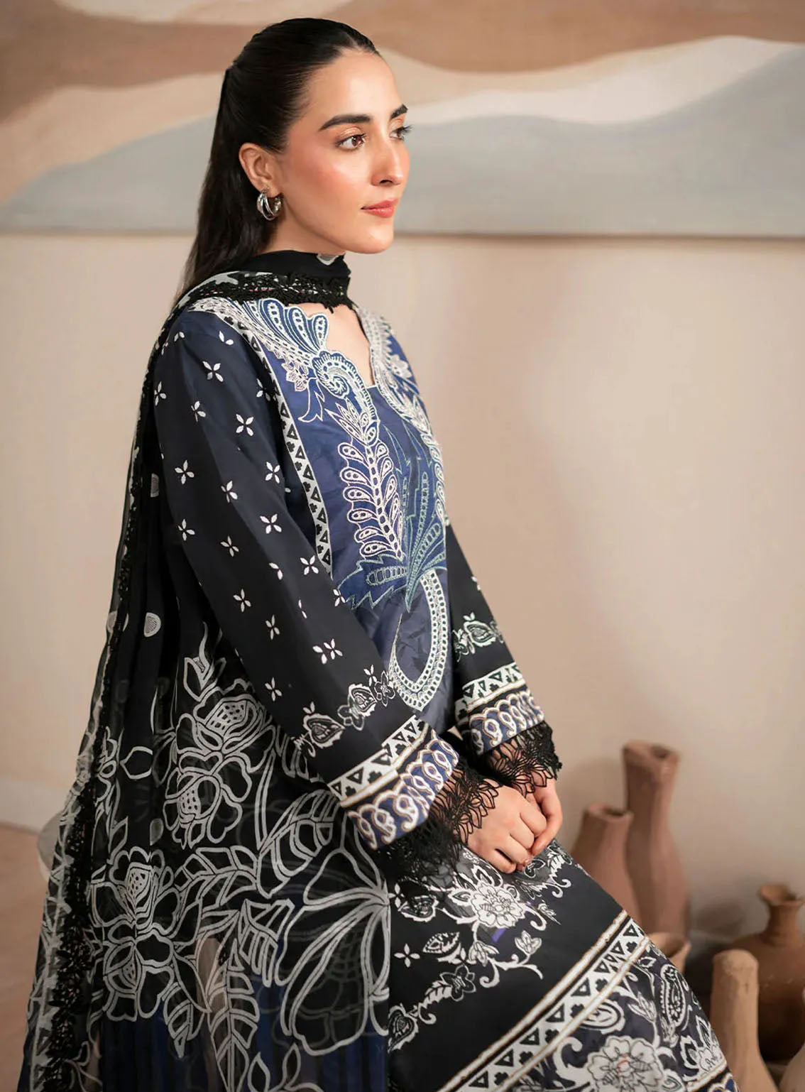 Selene By Roheenaz Embroidered Cambric 3 Piece Unstitched Suit RNZ24S RNP-06B IRIS Selene By Roheenaz Embroidered Cambric 3 Piece Unstitched Suit RNZ24S RNP-06B IRIS