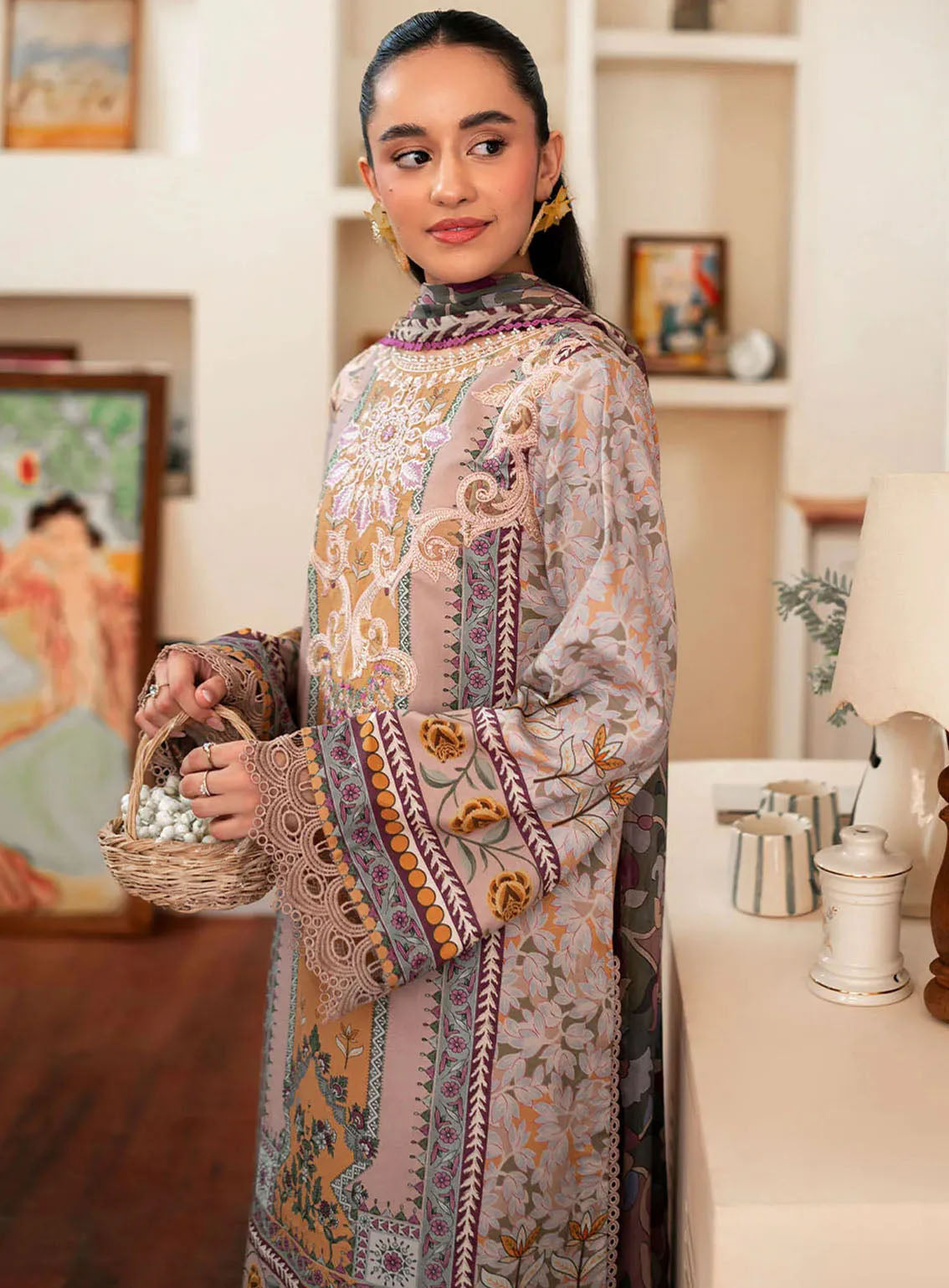 Selene By Roheenaz Embroidered Cambric 3 Piece Unstitched Suit RNZ24S RNP-07A HONEY Selene By Roheenaz Embroidered Cambric 3 Piece Unstitched Suit RNZ24S RNP-07A HONEY