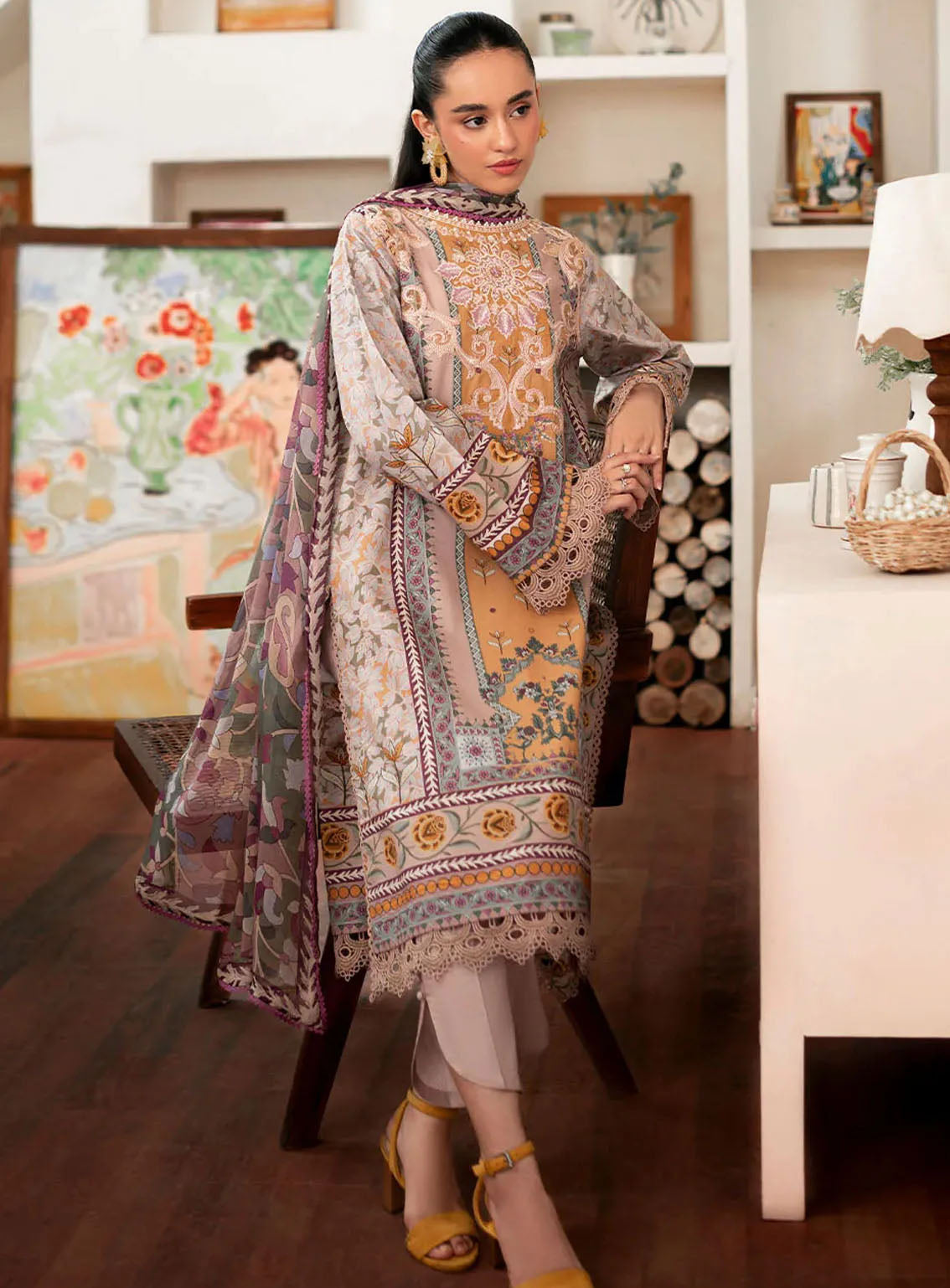 Selene By Roheenaz Embroidered Cambric 3 Piece Unstitched Suit RNZ24S RNP-07A HONEY Selene By Roheenaz Embroidered Cambric 3 Piece Unstitched Suit RNZ24S RNP-07A HONEY