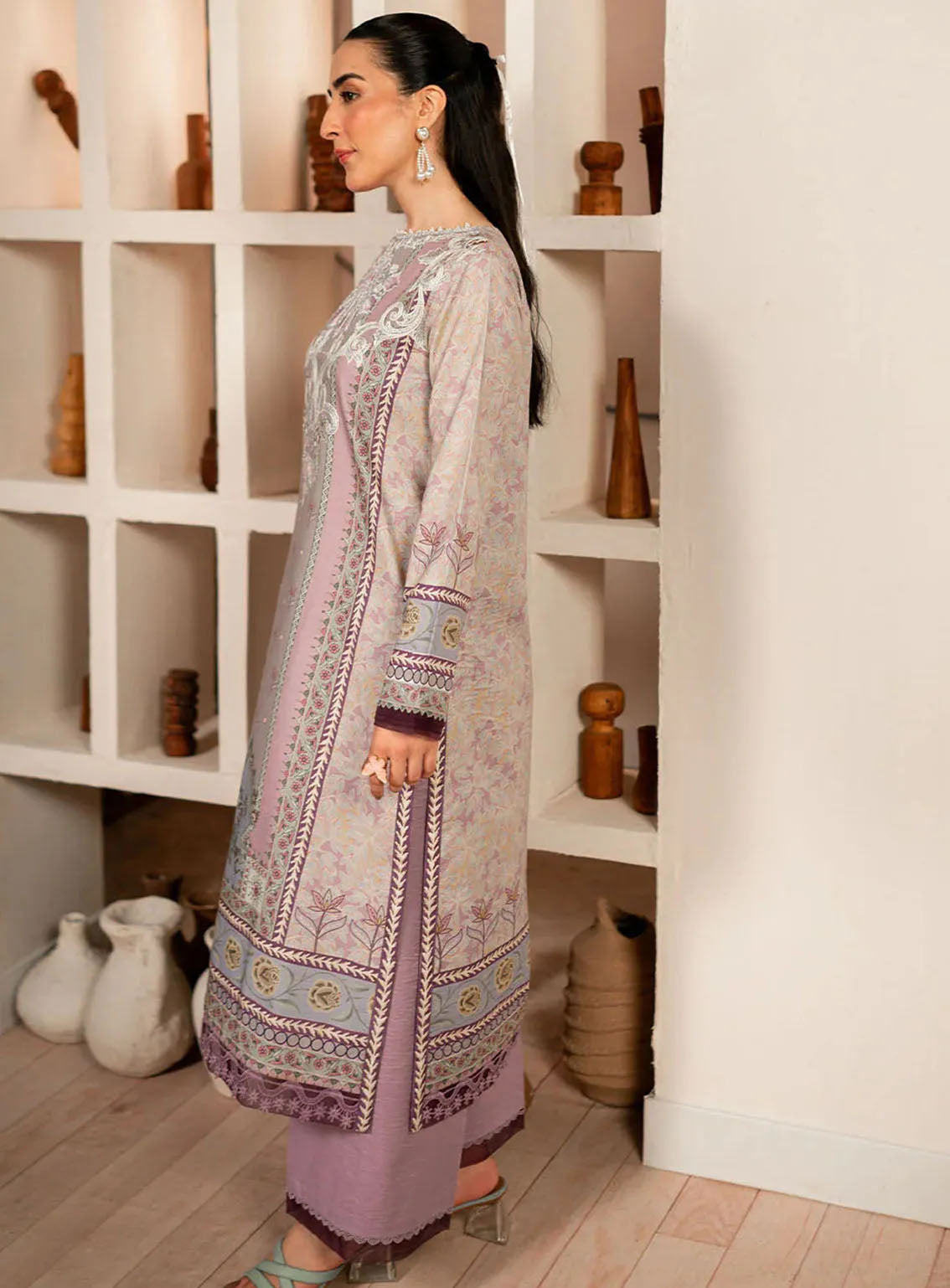 Selene By Roheenaz Embroidered Cambric 3 Piece Unstitched Suit RNZ24S RNP-07B LAVENDER Selene By Roheenaz Embroidered Cambric 3 Piece Unstitched Suit RNZ24S RNP-07B LAVENDER