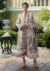 Seraph By Mushq Jacquard Embroidered Lawn 3 Piece Unstitched Suit MQ25SJL D-01 LEVANA