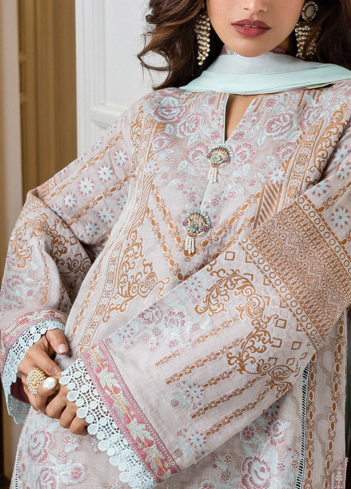 Seraph By Mushq Jacquard Embroidered Lawn 3 Piece Unstitched Suit MQ25SJL D-02 ARSINOE Seraph By Mushq Jacquard Embroidered Lawn 3 Piece Unstitched Suit MQ25SJL D-02 ARSINOE