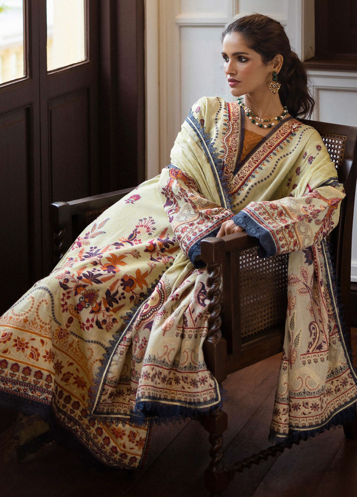 Seraph By Mushq Jacquard Embroidered Lawn 3 Piece Unstitched Suit MQ25SJL D-03 LETIZIA Seraph By Mushq Jacquard Embroidered Lawn 3 Piece Unstitched Suit MQ25SJL D-03 LETIZIA