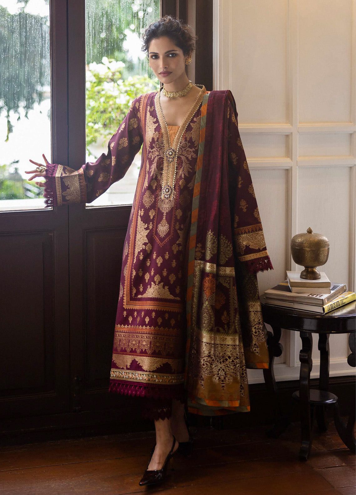 Seraph By Mushq Jacquard Embroidered Lawn 3 Piece Unstitched Suit MQ25SJL D-05 MORPHEA Seraph By Mushq Jacquard Embroidered Lawn 3 Piece Unstitched Suit MQ25SJL D-05 MORPHEA