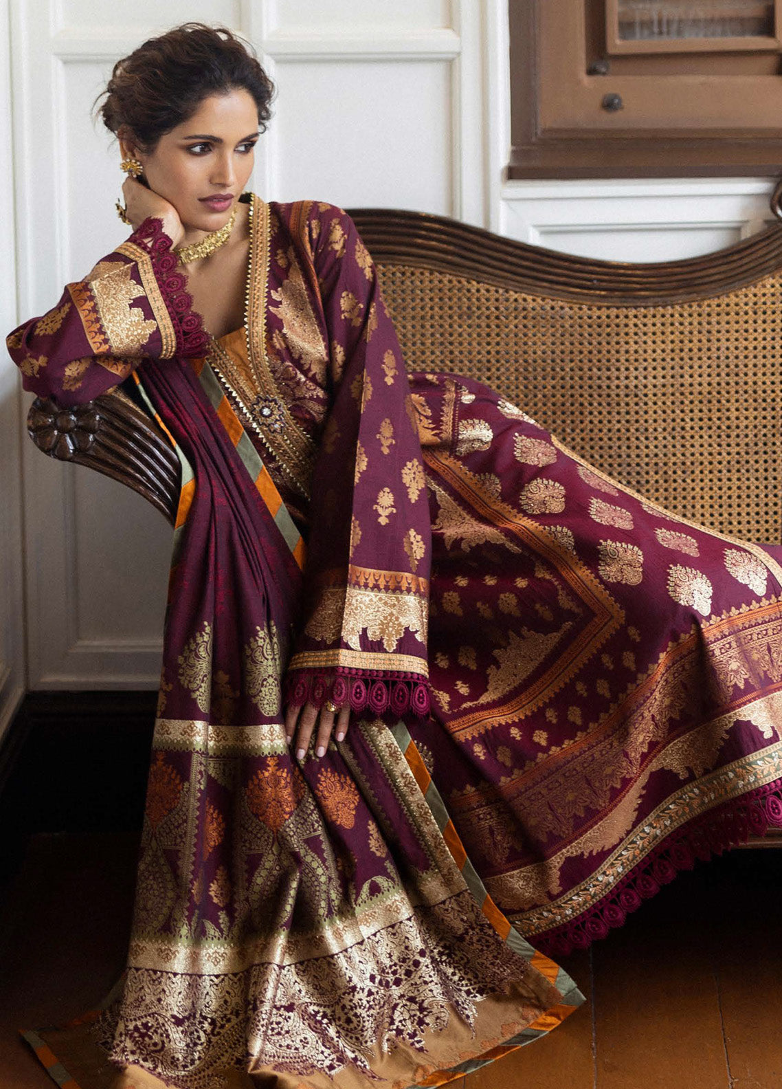 Seraph By Mushq Jacquard Embroidered Lawn 3 Piece Unstitched Suit MQ25SJL D-05 MORPHEA Seraph By Mushq Jacquard Embroidered Lawn 3 Piece Unstitched Suit MQ25SJL D-05 MORPHEA