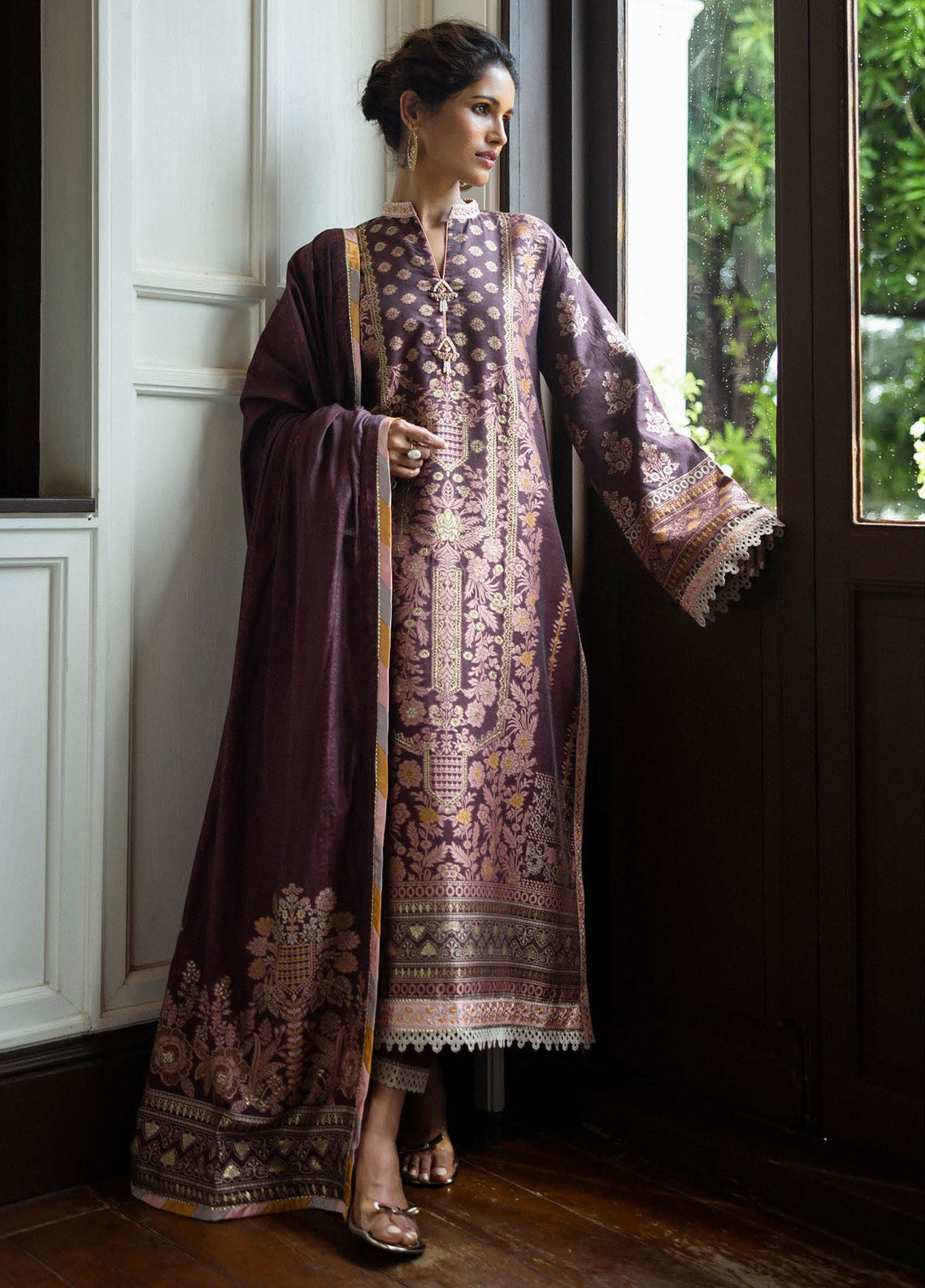 Seraph By Mushq Jacquard Embroidered Lawn 3 Piece Unstitched Suit MQ25SJL D-07 NARISSA Seraph By Mushq Jacquard Embroidered Lawn 3 Piece Unstitched Suit MQ25SJL D-07 NARISSA
