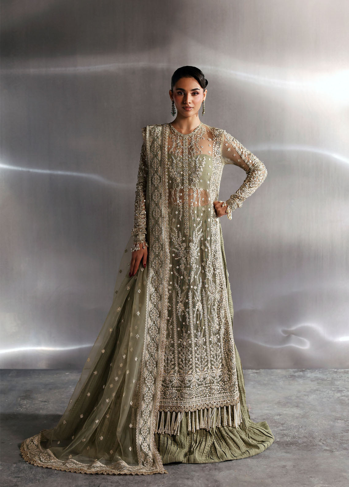 Seraphine By Zarposh Fomral Embroidered Net 3 Piece Unstitched Suit ZP26SWF D-WILLOW Seraphine By Zarposh Fomral Embroidered Net 3 Piece Unstitched Suit ZP26SWF D-WILLOW