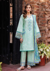 Seraya By Farasha Embroidered Lawn 3 Piece Unstitched Suit FSH25SL D-07 MISTELL