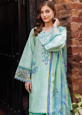 Seraya By Farasha Embroidered Lawn 3 Piece Unstitched Suit FSH25SL D-07 MISTELL