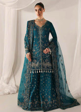Serein By Emaan Adeel Premium Embroidered Raw Silk 3 Piece Unstitched Suit EA25SLS D-MOONLIT NIGHT