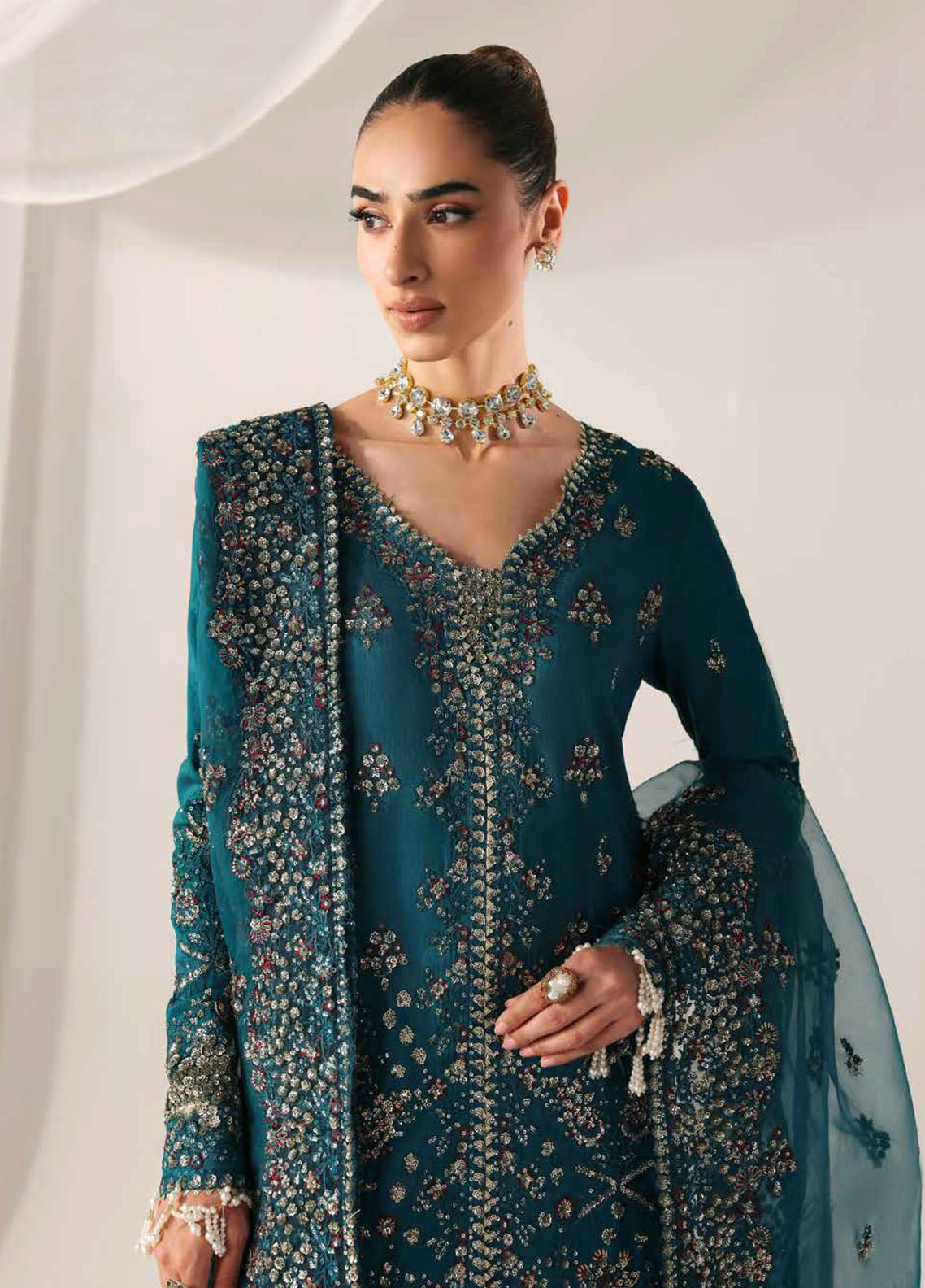 Serein By Emaan Adeel Premium Embroidered Raw Silk 3 Piece Unstitched Suit EA25SLS D-MOONLIT NIGHT Serein By Emaan Adeel Premium Embroidered Raw Silk 3 Piece Unstitched Suit EA25SLS D-MOONLIT NIGHT