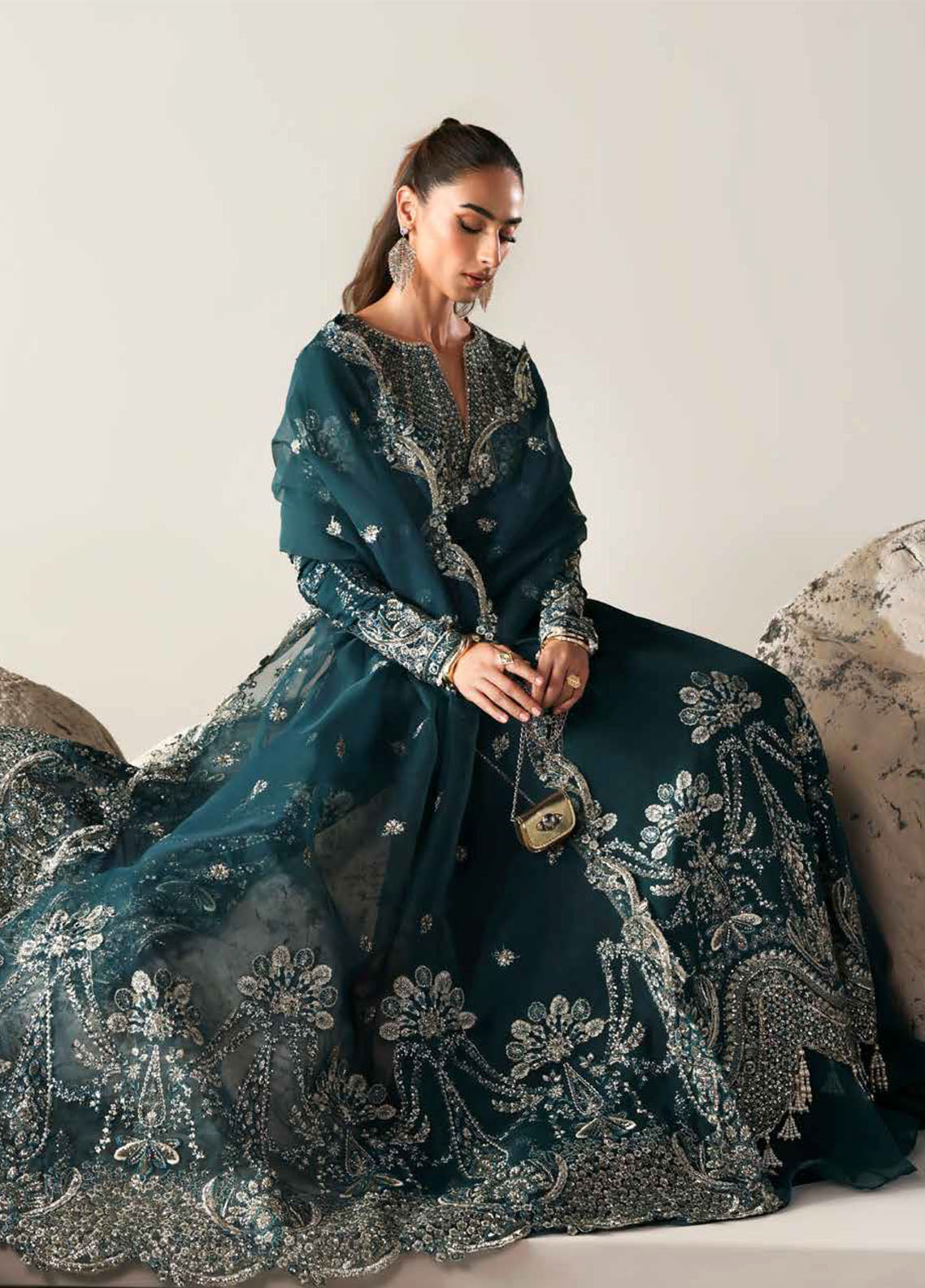 Serein By Emaan Adeel Premium Embroidered Raw Silk 3 Piece Unstitched Suit EA25SLS D-MOONLIT NIGHT Serein By Emaan Adeel Premium Embroidered Raw Silk 3 Piece Unstitched Suit EA25SLS D-MOONLIT NIGHT