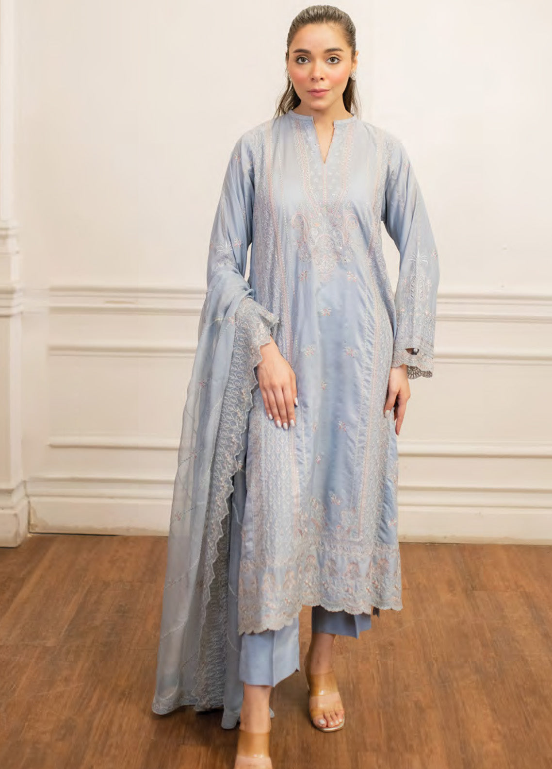 Serene Elegance By LSM Lakhany Embroidered Sheesha Silk 3 Piece Stitched Suit LSM24SE LG-RL-0036 Serene Elegance By LSM Lakhany Embroidered Sheesha Silk 3 Piece Stitched Suit LSM24SE LG-RL-0036