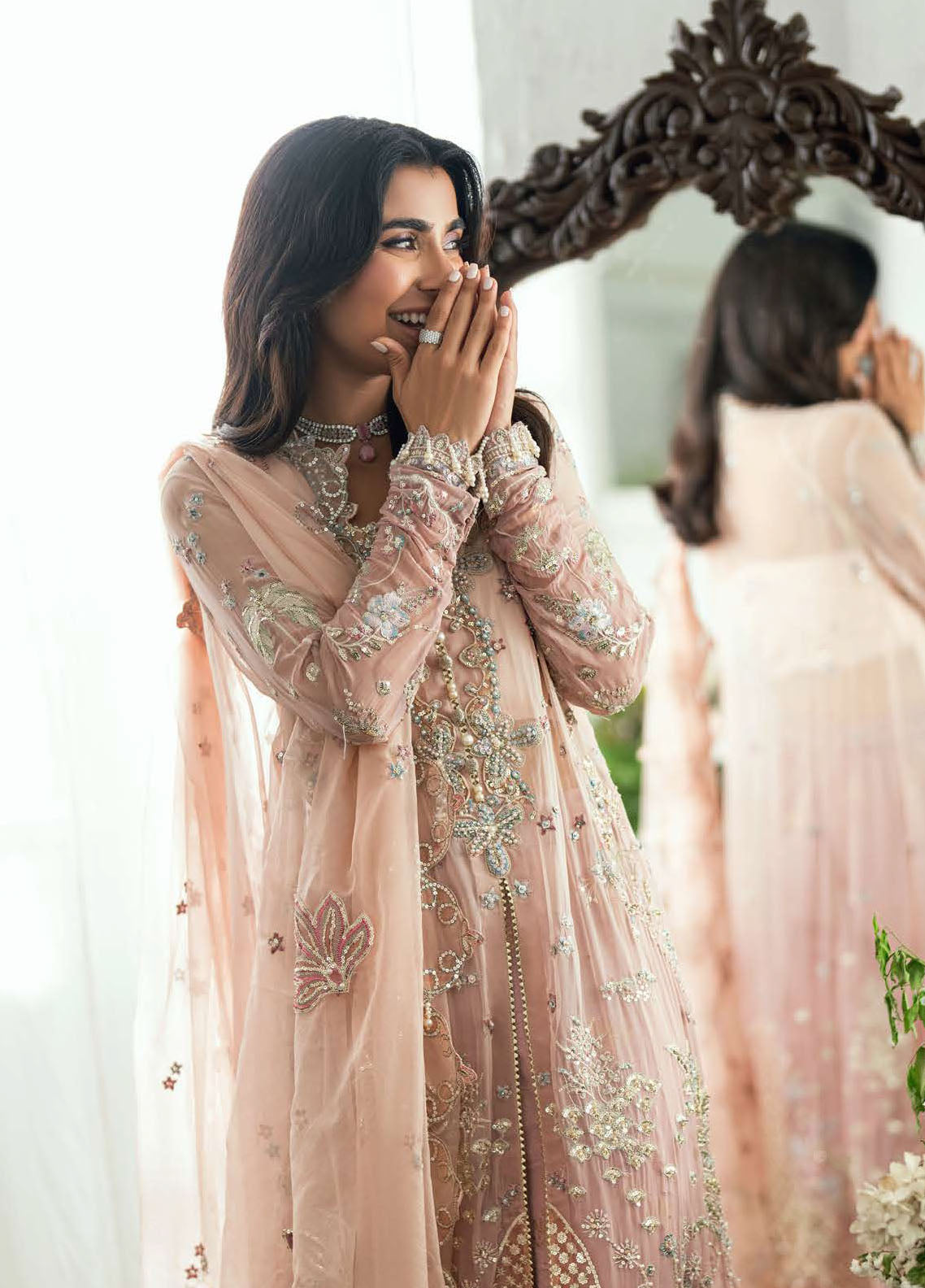 Shaam Shandar By Mushq Embroidered Chiffon 3 Piece Unstitched Suit MQ25SS D-02 SHEHNAI Shaam Shandar By Mushq Embroidered Chiffon 3 Piece Unstitched Suit MQ25SS D-02 SHEHNAI