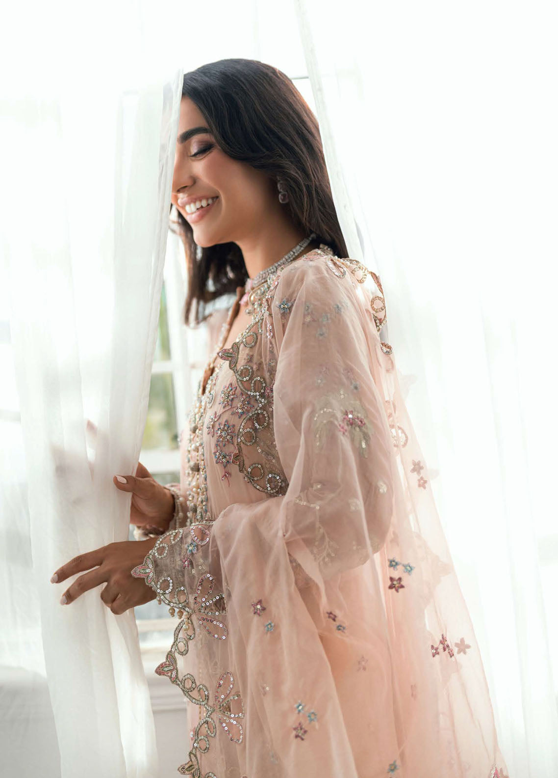 Shaam Shandar By Mushq Embroidered Chiffon 3 Piece Unstitched Suit MQ25SS D-02 SHEHNAI Shaam Shandar By Mushq Embroidered Chiffon 3 Piece Unstitched Suit MQ25SS D-02 SHEHNAI