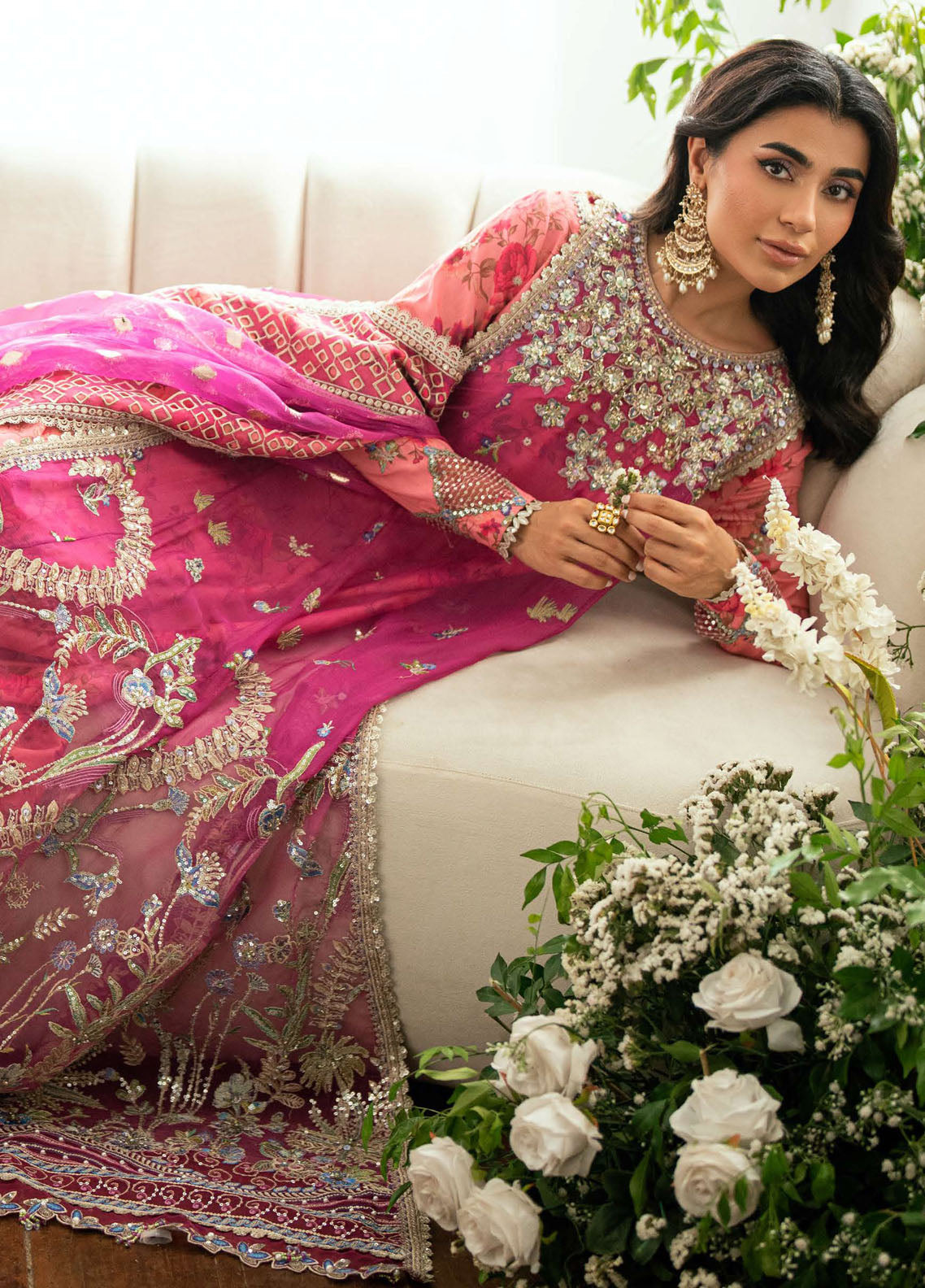 Shaam Shandar By Mushq Embroidered Chiffon 3 Piece Unstitched Suit MQ25SS D-06 GEET GULABI Shaam Shandar By Mushq Embroidered Chiffon 3 Piece Unstitched Suit MQ25SS D-06 GEET GULABI