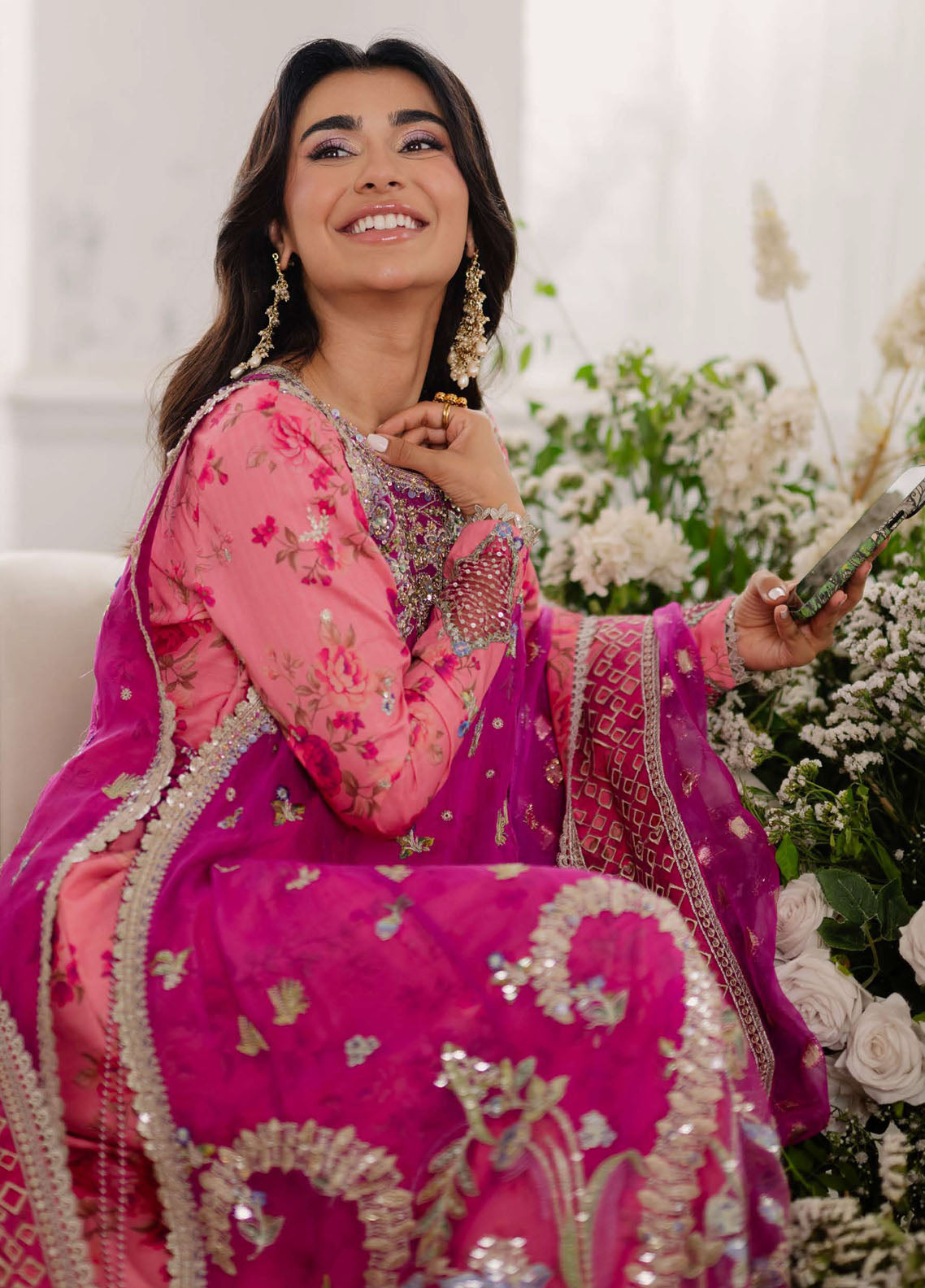 Shaam Shandar By Mushq Embroidered Chiffon 3 Piece Unstitched Suit MQ25SS D-06 GEET GULABI Shaam Shandar By Mushq Embroidered Chiffon 3 Piece Unstitched Suit MQ25SS D-06 GEET GULABI