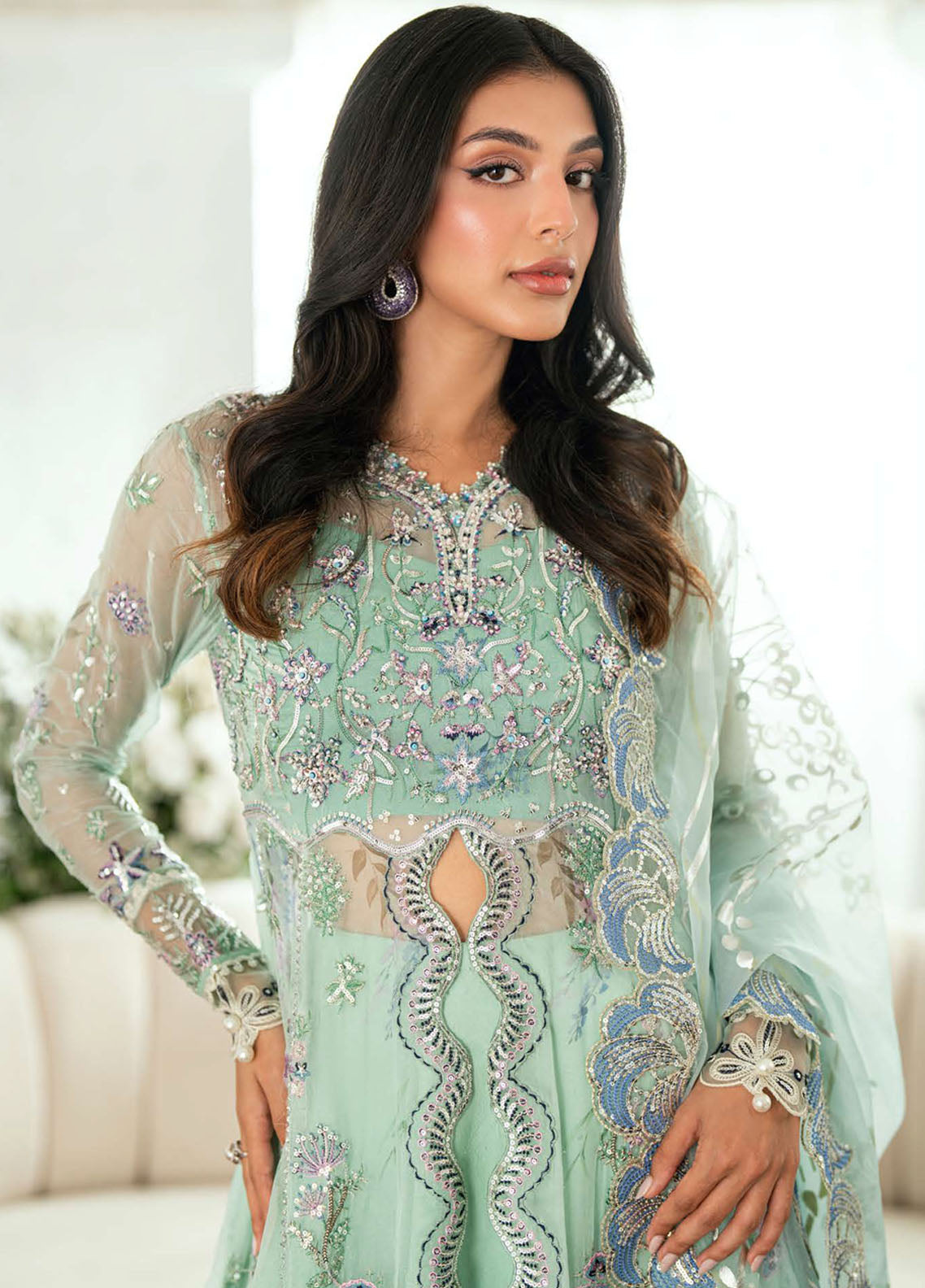Shaam Shandar By Mushq Embroidered Chiffon 3 Piece Unstitched Suit MQ25SS D-07 SITAARA Shaam Shandar By Mushq Embroidered Chiffon 3 Piece Unstitched Suit MQ25SS D-07 SITAARA