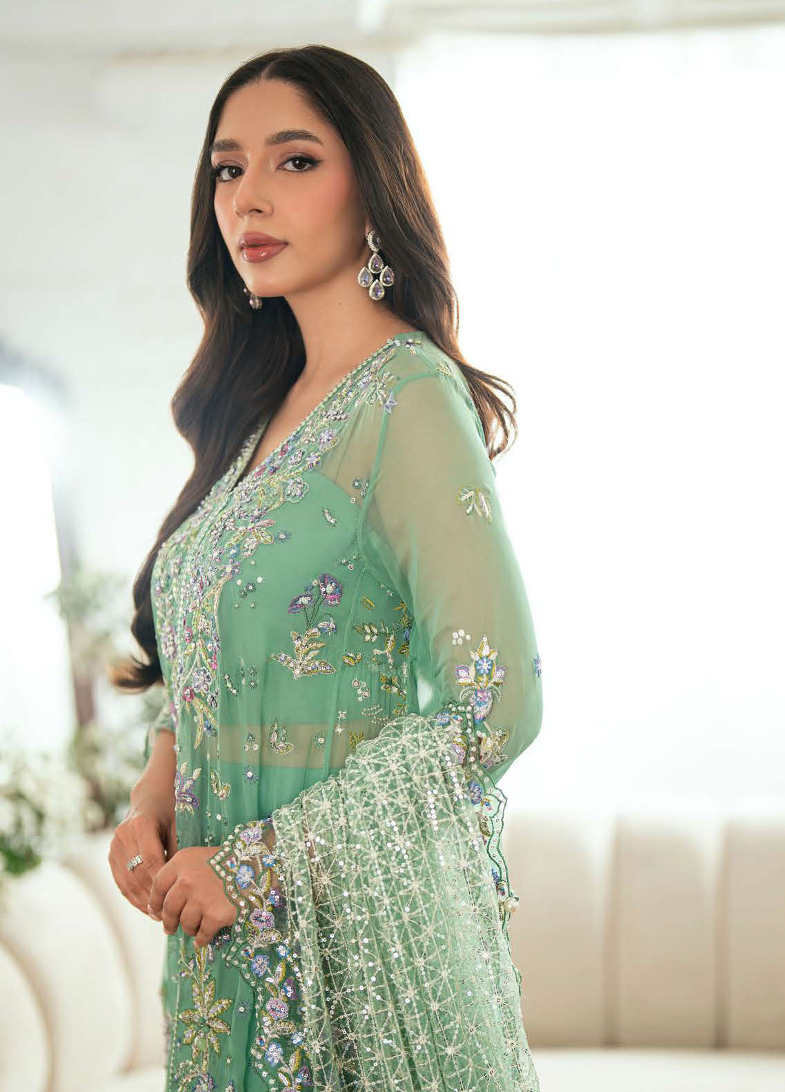 Shaam Shandar By Mushq Embroidered Chiffon 3 Piece Unstitched Suit MQ25SS D-08 ADAA Shaam Shandar By Mushq Embroidered Chiffon 3 Piece Unstitched Suit MQ25SS D-08 ADAA