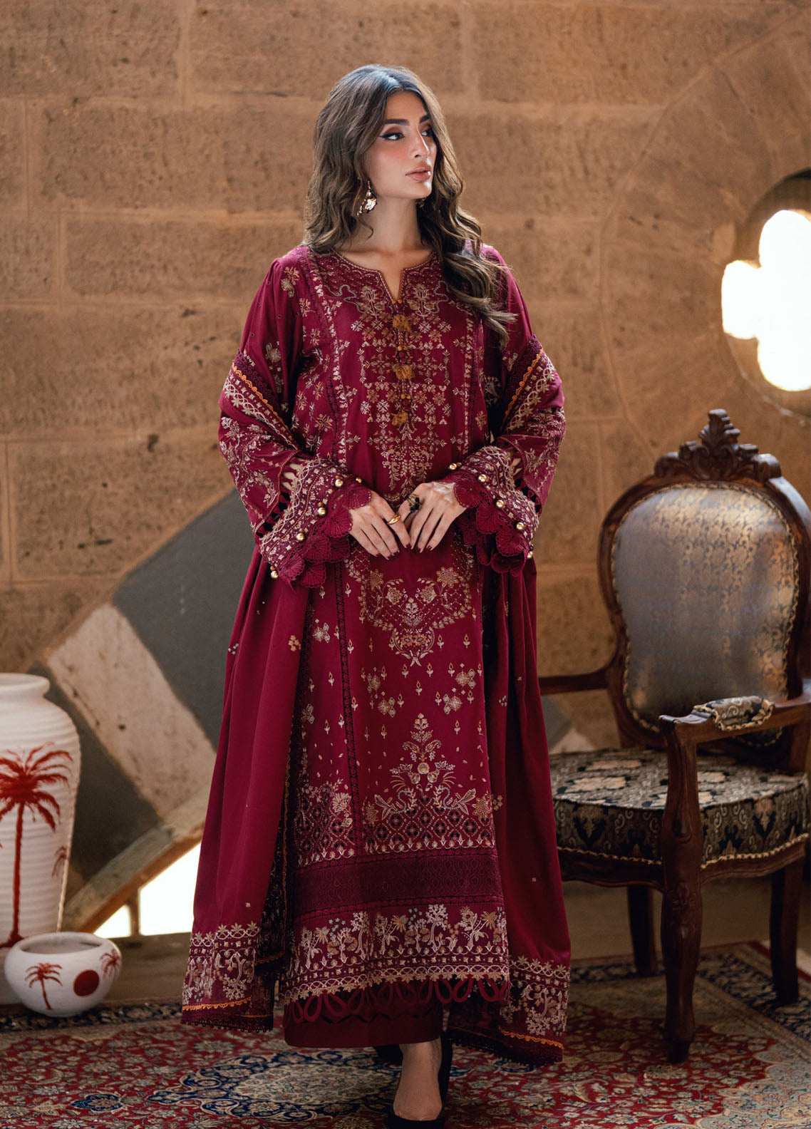 Shades Of Winter By Florent Embroidered Twill Marina 3 Piece Unstitched Suit FL25SOW D-1B Shades Of Winter By Florent Embroidered Twill Marina 3 Piece Unstitched Suit FL25SOW D-1B