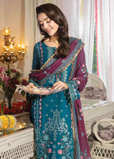 Shagun By Imrozia Premium Embroidered Chiffon 3 Piece Unstitched Suit IM25S D-M-110 HINAAYA