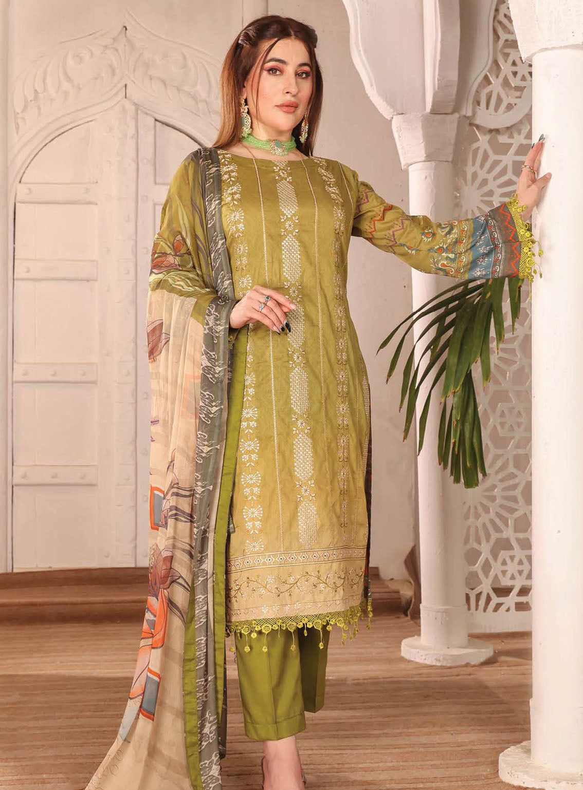 Shahkar By Schick Exclusive Embroidered Lawn 3 Piece Unstitched Suit SDH24SE D-09 Shahkar By Schick Exclusive Embroidered Lawn 3 Piece Unstitched Suit SDH24SE D-09